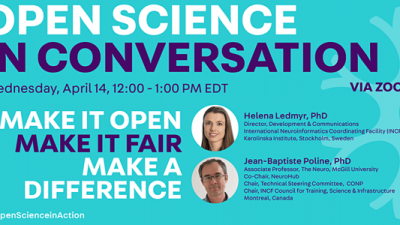 Neuro Event: April 14, 12:00PM – Open Science In Conversation: “Make it Open, Make it FAIR, Make a Difference”